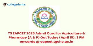 TS EAPCET 2025 Admit Card for Agriculture & Pharmacy (A & P) Out Today (April 19), 3 PM onwards @ eapcet.tgche.ac.in
